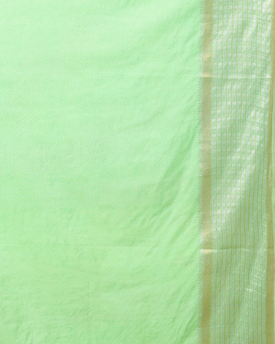 Indiehaat | Kota Silk Banarasi Border Hand Dyed Saree Blue