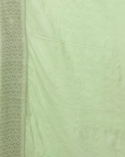 Indiehaat | Kota Silk Banarasi Border Hand Dyed Saree Green