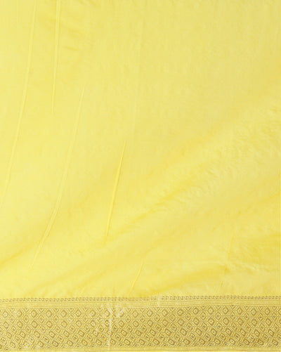 Indiehaat | Kota Banarasi Silk Hand Dyed Saree Yellow