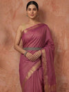 Indiehaat | Hand Dyed Kota Banarasi Silk Saree Purple