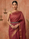 Indiehaat | Hand Dyed Kota Silk Check Saree Red