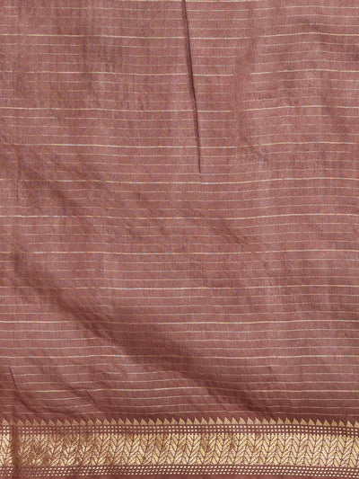 Indiehaat | Hand Dyed Kota Silk Check Saree Brown