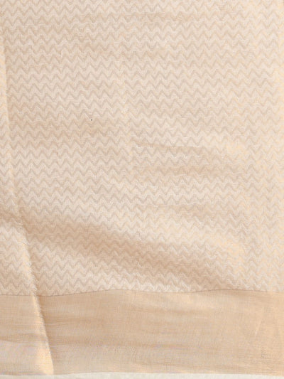 Indiehaat | Hand Dyed Kota Banarasi Silk Saree Beige