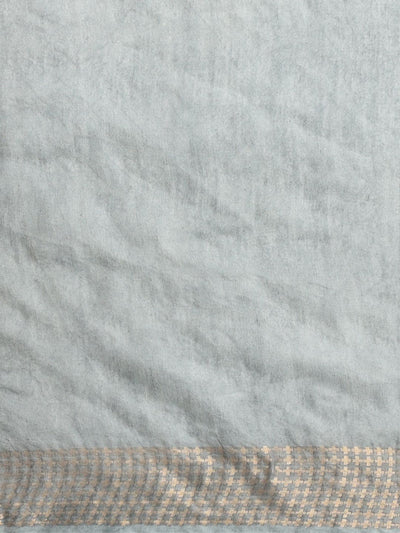 Indiehaat | Hand Dyed Kota Silk Kantha Saree Gray