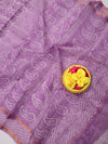 Indiehaat|Kota Doria Handloom Batik Saree Purple