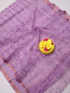 Indiehaat|Kota Doria Handloom Batik Saree Purple