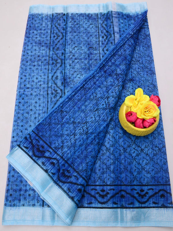 Indiehaat | Kota Doria Blockprint Saree 