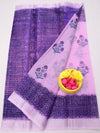 Indiehaat | Kota Doria Blockprint Saree Purple