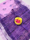 Indiehaat | Kota Doria Blockprint Saree Purple