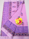 Indiehaat | Kota Doria Blockprint Saree Purple