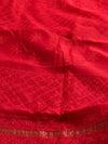 Indiehaat | Chikankari Pure Chanderi Silk Saree Red