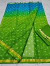 Indiehaat | Kota Silk Bandhej Saree Green Blue