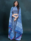 Indiehaat | Blockprinted Cotton Lehanga Choli Blue