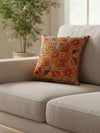 Indiehaat | Pure Cotton Multicolor Embroidered Cushion Cover