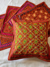 Indiehaat | Pure Cotton Multicolor Embroidered Cushion Cover