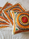 Indiehaat | Pure Cotton Multicolor Embroidered Cushion Cover