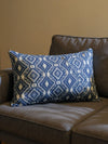 Indiehaat | Pure Cotton Jaquard Pillow Cover Blue