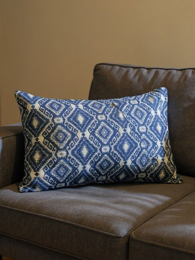Indiehaat | Pure Cotton Jaquard Pillow Cover Blue