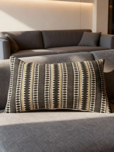 Indiehaat | Pure Cotton Jaquard Pillow Cover Black