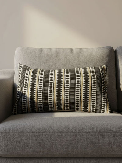 Indiehaat | Pure Cotton Jaquard Pillow Cover Black