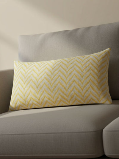 Indiehaat | Pure Cotton Jaquard Pillow Cover Yellow