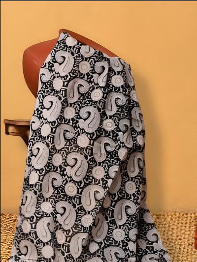 Indiehaat | Hand Dyed Khadi Cotton Saree Orange