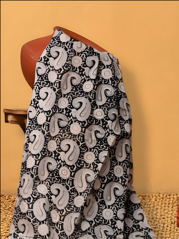 Indiehaat | Hand Dyed Khadi Cotton Saree Orange