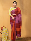 Indiehaat | Hand Dyed Khadi Cotton Saree Multicolor