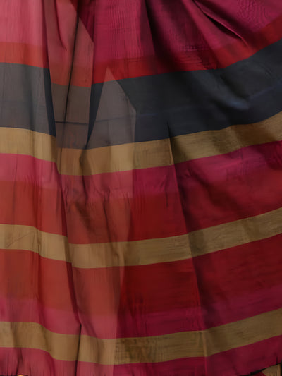Indiehaat | Hand Dyed Khadi Cotton Saree Multicolor