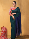 Indiehaat | Hand Dyed Khadi Cotton Saree Green