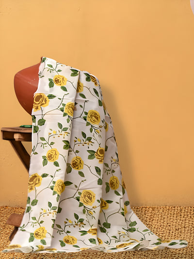 Indiehaat | Hand Dyed Khadi Cotton Saree Pink & White