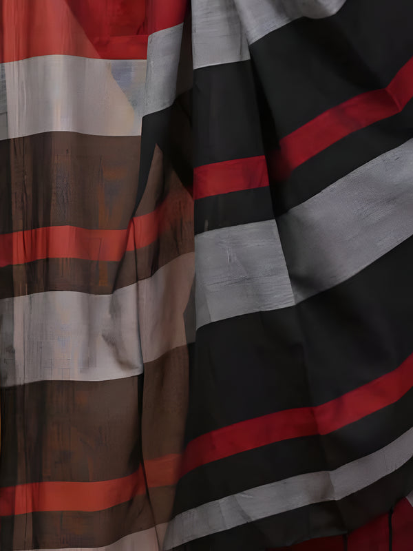 Indiehaat | Hand Dyed Khadi Cotton Saree Multicolor