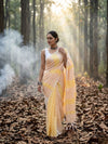 Indiehaat | Hand Dyed Khadi Cotton Saree Yellow