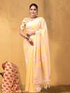 Indiehaat | Hand Dyed Khadi Cotton Saree Yellow