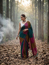 Indiehaat | Hand Dyed Khadi Cotton Saree Multicolor