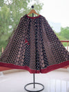 Indiehaat | Ajrakh Print Cotton Lehanga Skirt Black
