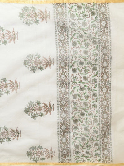 Indiehaat | Pure Kota Doria Blockprint Suit Green
