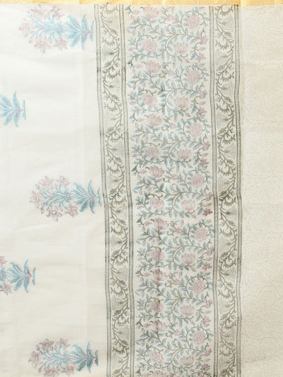 Indiehaat | Pure Kota Doria Blockprint Suit Blue