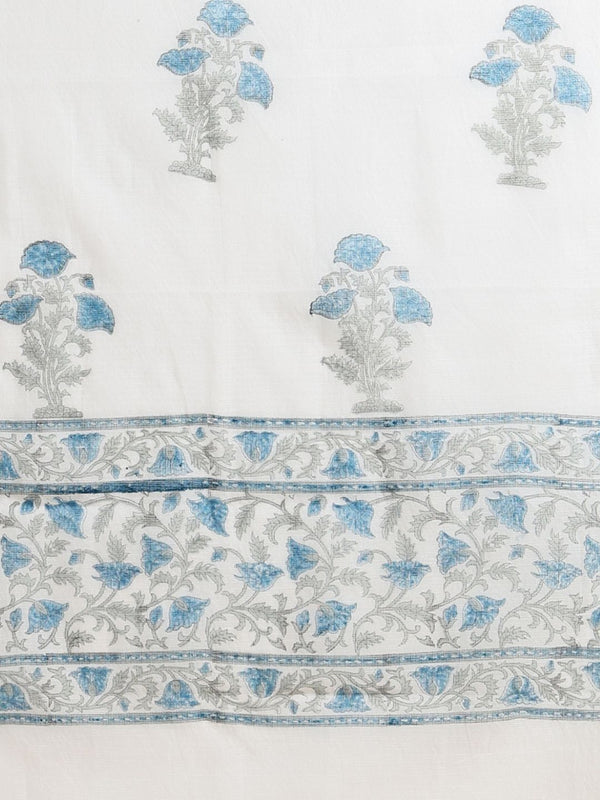 Indiehaat | Pure Kota Doria Blockprint Suit Blue