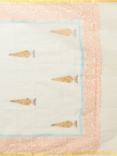 Indiehaat | Pure Kota Doria Blockprint Suit White