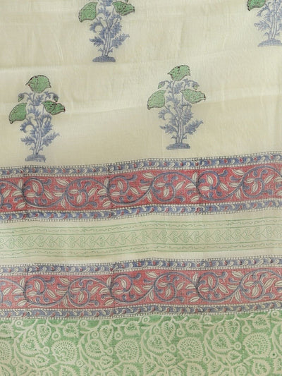 Indiehaat | Pure Kota Doria Blockprint Suit Green