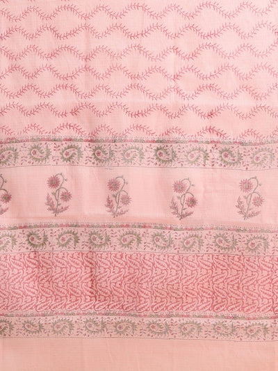 Indiehaat | Pure Kota Doria Blockprint Suit Pink