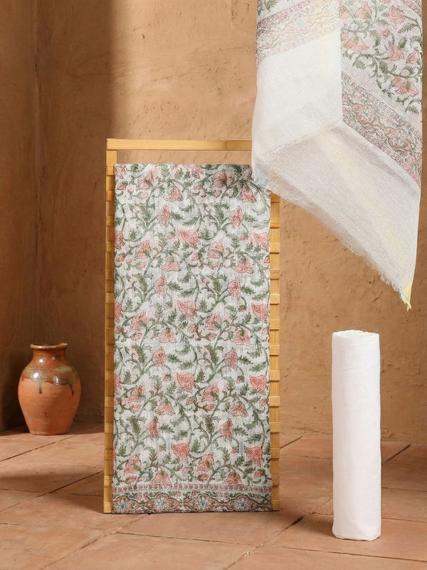 Indiehaat | Pure Kota Doria Blockprint Suit Multicolor