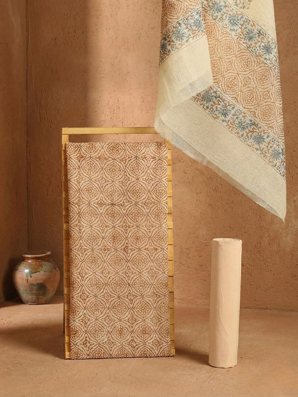 Indiehaat | Pure Kota Doria Blockprint Suit Yellow