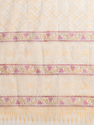 Indiehaat | Pure Kota Doria Blockprint Suit Yellow