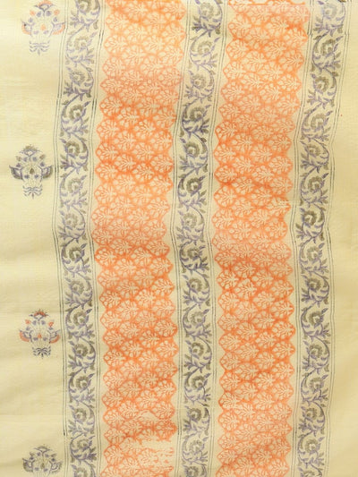 Indiehaat | Pure Kota Doria Blockprint Suit Orange