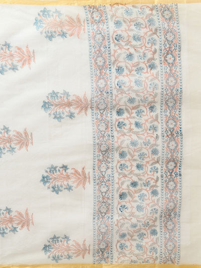 Indiehaat | Pure Kota Doria Blockprint Suit Blue