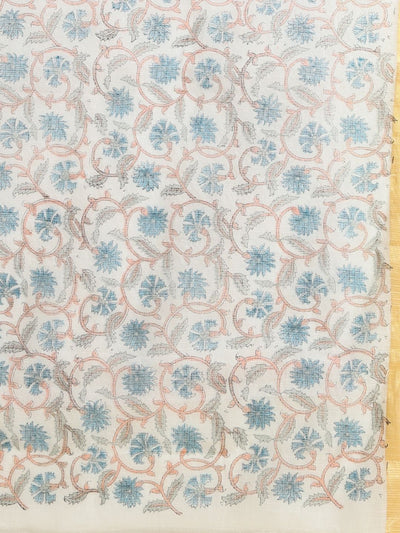 Indiehaat | Pure Kota Doria Blockprint Suit Blue