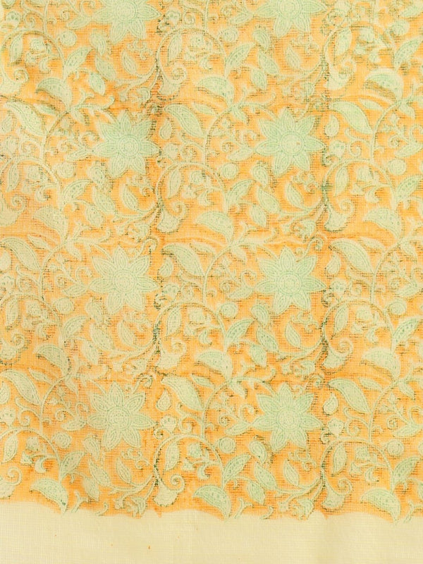 Indiehaat | Pure Kota Doria Blockprint Suit Yellow