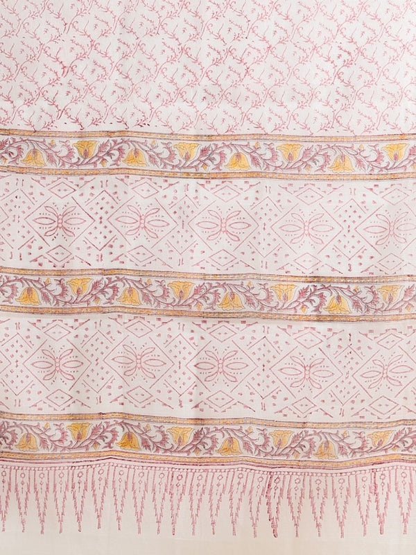 Indiehaat | Pure Kota Doria Blockprint Suit Pink